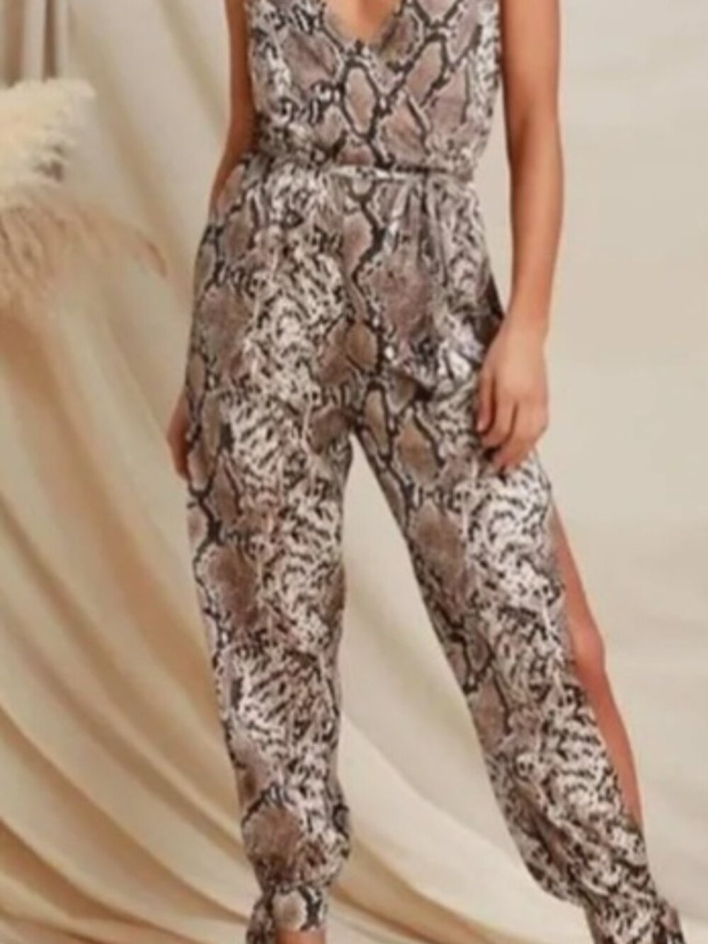 Snakeskin printed jumpsuit